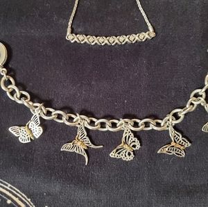 Sterling Silver Butterfly Chain Link Bracelet